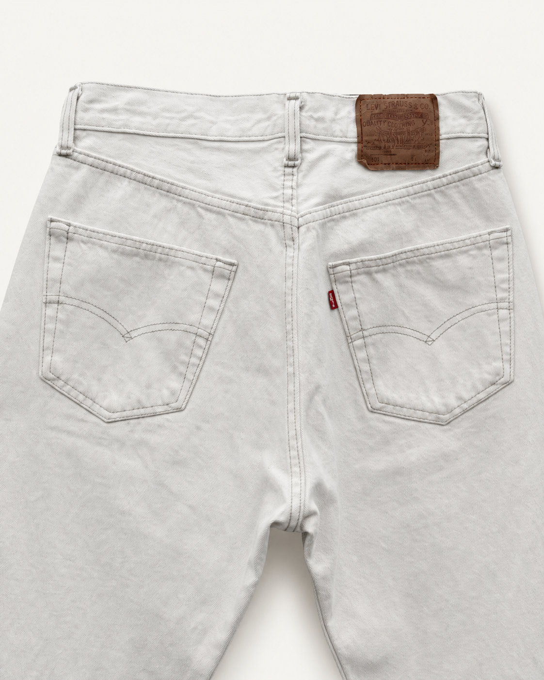 Vintage Levi's 501 | White with Brown Stitching | W34 L36