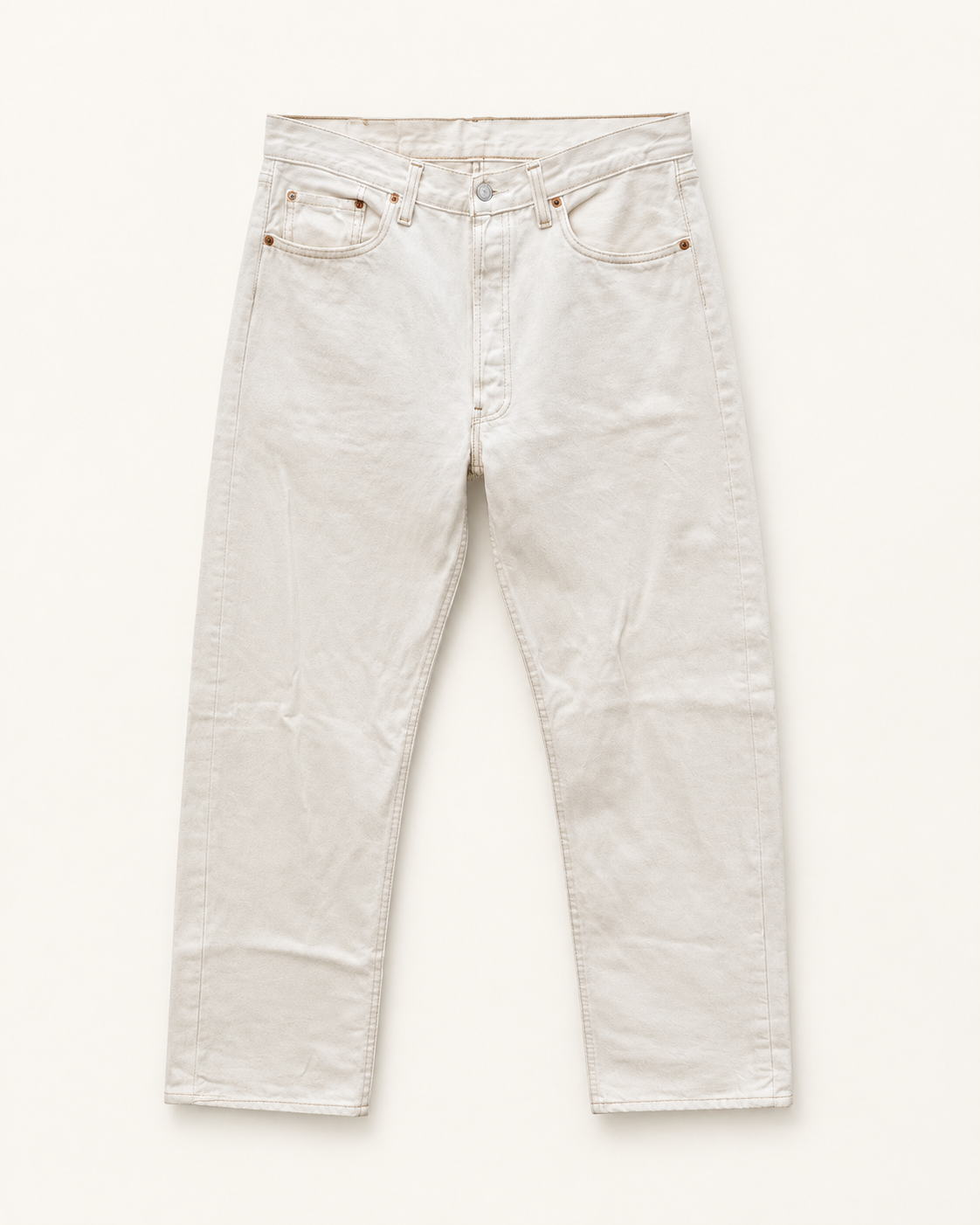 Vintage Levi's 501 | White with Brown Stitching | W34 L36