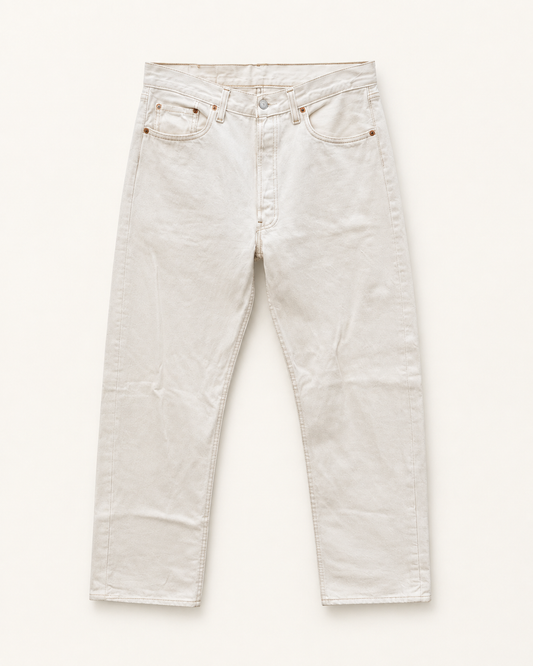 Vintage Levi's 501 | White with Brown Stitching | W34 L36